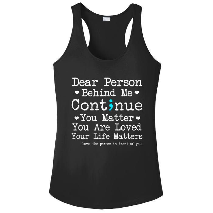 Person Behind Me Suicide Prevention & Depression Awareness Ladies PosiCharge Competitor Racerback Tank