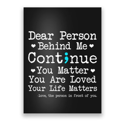 Person Behind Me Suicide Prevention & Depression Awareness Poster