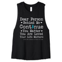 Person Behind Me Suicide Prevention & Depression Awareness Women's Racerback Cropped Tank