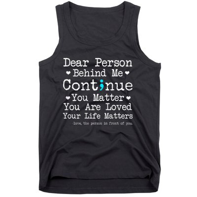 Person Behind Me Suicide Prevention & Depression Awareness Tank Top