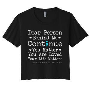 Person Behind Me Suicide Prevention & Depression Awareness Women's Crop Top Tee