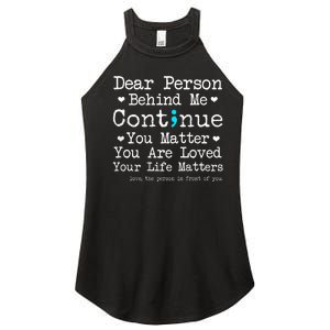 Person Behind Me Suicide Prevention & Depression Awareness Women's Perfect Tri Rocker Tank