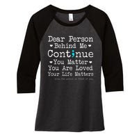 Person Behind Me Suicide Prevention & Depression Awareness Women's Tri-Blend 3/4-Sleeve Raglan Shirt