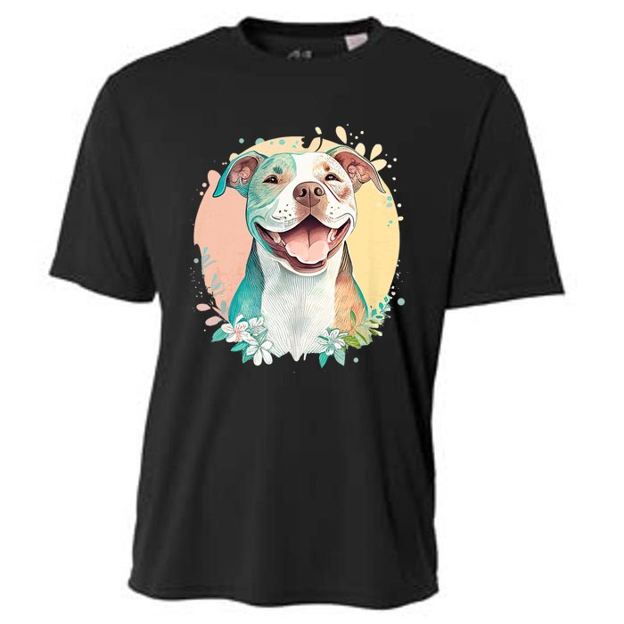 Pit Bull Mom Dog Lover Colorful Artistic Pitbull Owner Women Cooling Performance Crew T-Shirt