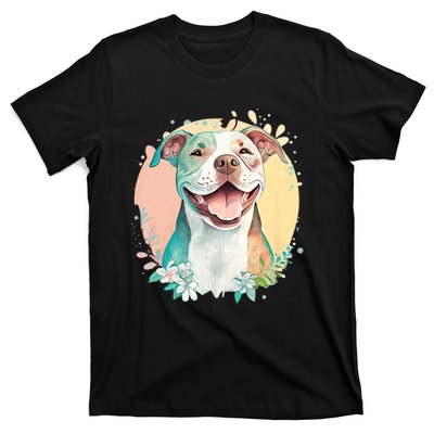 Pit Bull Mom Dog Lover Colorful Artistic Pitbull Owner Women T-Shirt