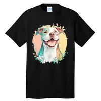 Pit Bull Mom Dog Lover Colorful Artistic Pitbull Owner Women Tall T-Shirt