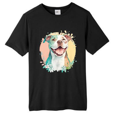 Pit Bull Mom Dog Lover Colorful Artistic Pitbull Owner Women Tall Fusion ChromaSoft Performance T-Shirt