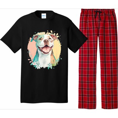 Pit Bull Mom Dog Lover Colorful Artistic Pitbull Owner Women Pajama Set