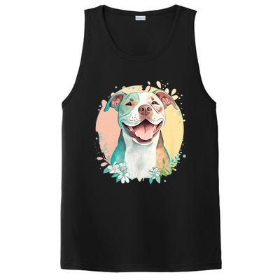 Pit Bull Mom Dog Lover Colorful Artistic Pitbull Owner Women PosiCharge Competitor Tank