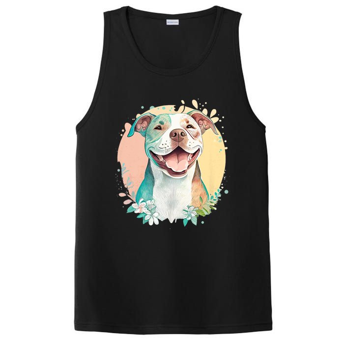 Pit Bull Mom Dog Lover Colorful Artistic Pitbull Owner Women PosiCharge Competitor Tank