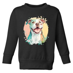 Pit Bull Mom Dog Lover Colorful Artistic Pitbull Owner Women Toddler Sweatshirt