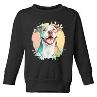 Pit Bull Mom Dog Lover Colorful Artistic Pitbull Owner Women Toddler Sweatshirt