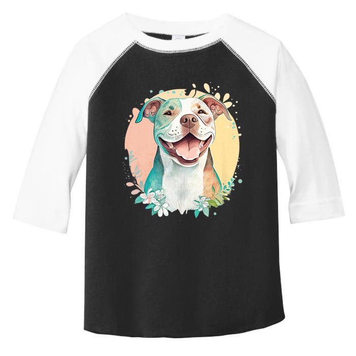 Pit Bull Mom Dog Lover Colorful Artistic Pitbull Owner Women Toddler Fine Jersey T-Shirt