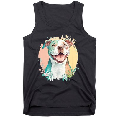 Pit Bull Mom Dog Lover Colorful Artistic Pitbull Owner Women Tank Top