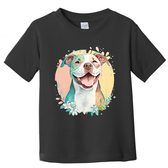 Pit Bull Mom Dog Lover Colorful Artistic Pitbull Owner Women Toddler T-Shirt