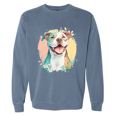 Pit Bull Mom Dog Lover Colorful Artistic Pitbull Owner Women Garment-Dyed Sweatshirt