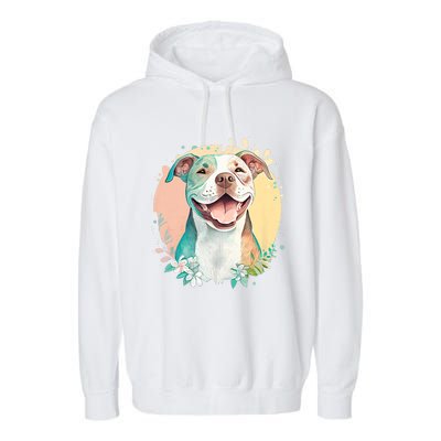 Pit Bull Mom Dog Lover Colorful Artistic Pitbull Owner Women Garment-Dyed Fleece Hoodie