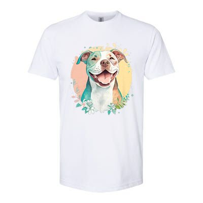 Pit Bull Mom Dog Lover Colorful Artistic Pitbull Owner Women Softstyle CVC T-Shirt