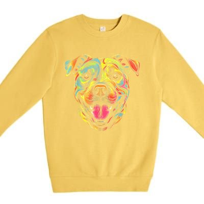 Pit Bull Mom Dog Lover Colorful Artistic Pitbull Owner Women Premium Crewneck Sweatshirt