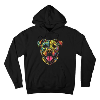 Pit Bull Mom Dog Lover Colorful Artistic Pitbull Owner Women Hoodie