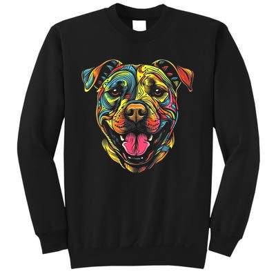 Pit Bull Mom Dog Lover Colorful Artistic Pitbull Owner Women Sweatshirt