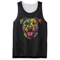 Pit Bull Mom Dog Lover Colorful Artistic Pitbull Owner Women Mesh Reversible Basketball Jersey Tank