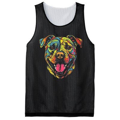 Pit Bull Mom Dog Lover Colorful Artistic Pitbull Owner Women Mesh Reversible Basketball Jersey Tank