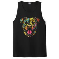 Pit Bull Mom Dog Lover Colorful Artistic Pitbull Owner Women PosiCharge Competitor Tank