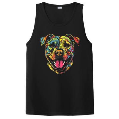 Pit Bull Mom Dog Lover Colorful Artistic Pitbull Owner Women PosiCharge Competitor Tank