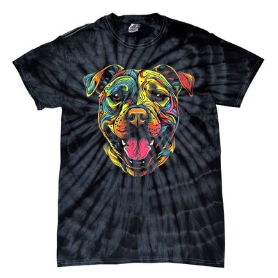 Pit Bull Mom Dog Lover Colorful Artistic Pitbull Owner Women Tie-Dye T-Shirt