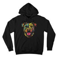 Pit Bull Mom Dog Lover Colorful Artistic Pitbull Owner Women Tall Hoodie