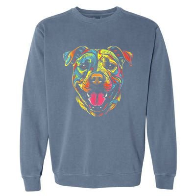 Pit Bull Mom Dog Lover Colorful Artistic Pitbull Owner Women Garment-Dyed Sweatshirt