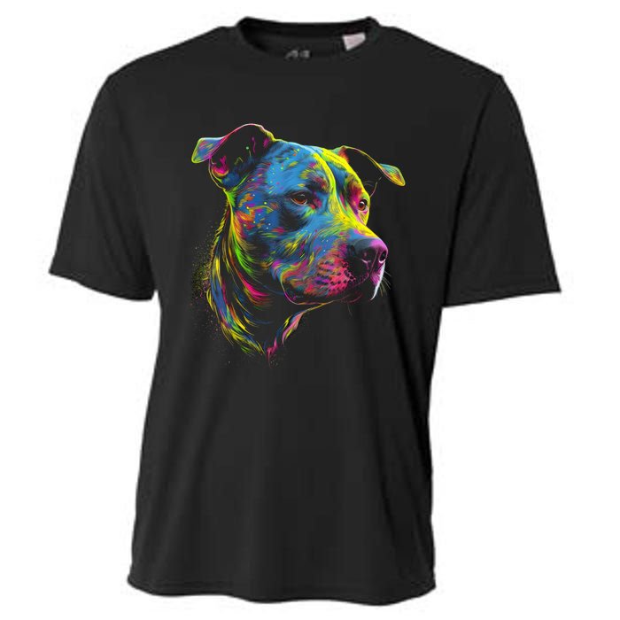 Pit Bull Mom Dog Lover Colorful Artistic Pitbull Owner Women Cooling Performance Crew T-Shirt