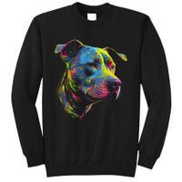 Pit Bull Mom Dog Lover Colorful Artistic Pitbull Owner Women Sweatshirt