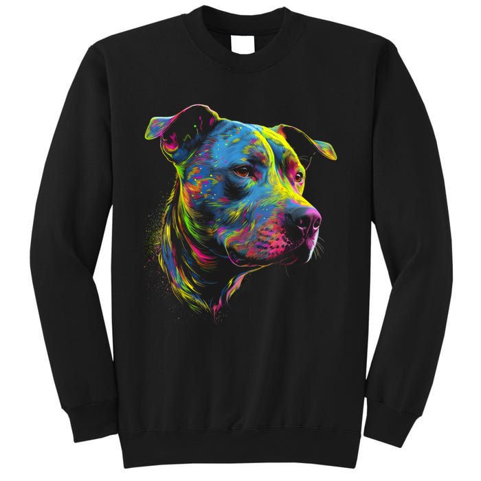 Pit Bull Mom Dog Lover Colorful Artistic Pitbull Owner Women Sweatshirt