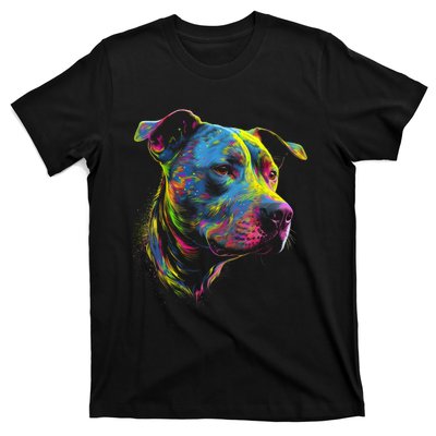 Pit Bull Mom Dog Lover Colorful Artistic Pitbull Owner Women T-Shirt