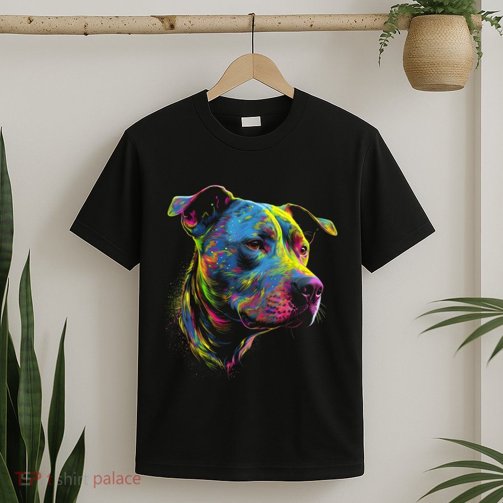 Pit Bull Mom Dog Lover Colorful Artistic Pitbull Owner Women T-Shirt