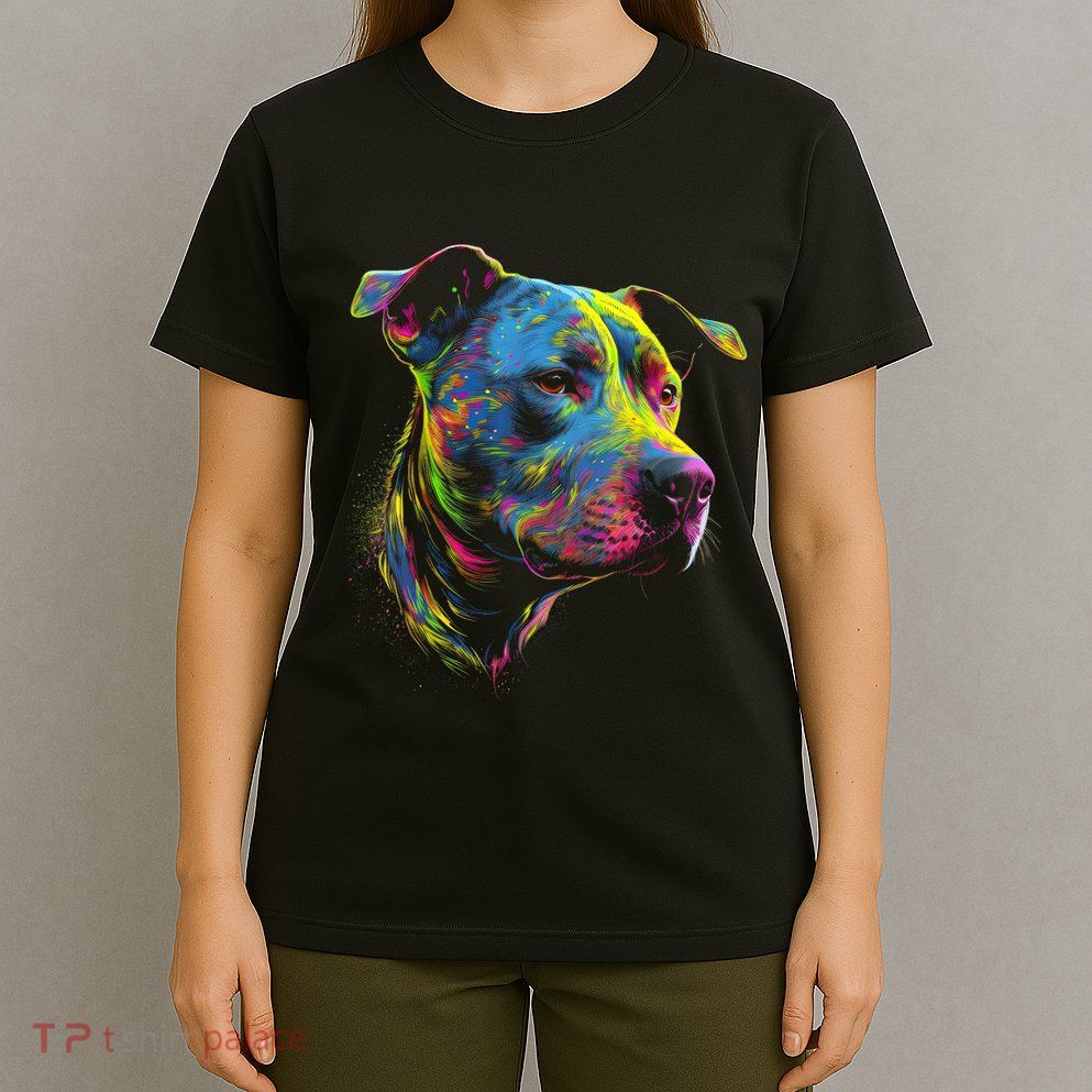 Pit Bull Mom Dog Lover Colorful Artistic Pitbull Owner Women T-Shirt