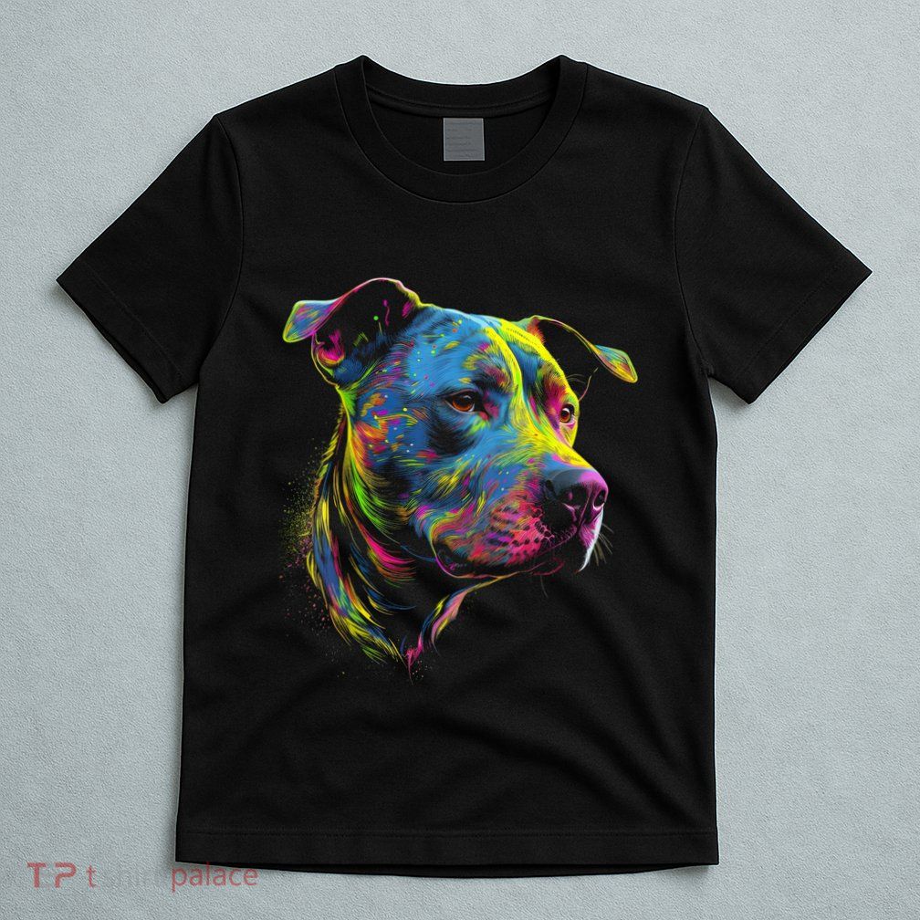 Pit Bull Mom Dog Lover Colorful Artistic Pitbull Owner Women T-Shirt