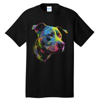 Pit Bull Mom Dog Lover Colorful Artistic Pitbull Owner Women Tall T-Shirt