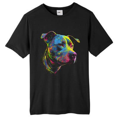 Pit Bull Mom Dog Lover Colorful Artistic Pitbull Owner Women Tall Fusion ChromaSoft Performance T-Shirt