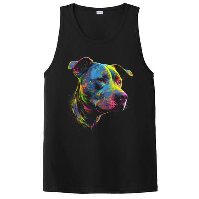 Pit Bull Mom Dog Lover Colorful Artistic Pitbull Owner Women PosiCharge Competitor Tank