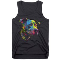 Pit Bull Mom Dog Lover Colorful Artistic Pitbull Owner Women Tank Top