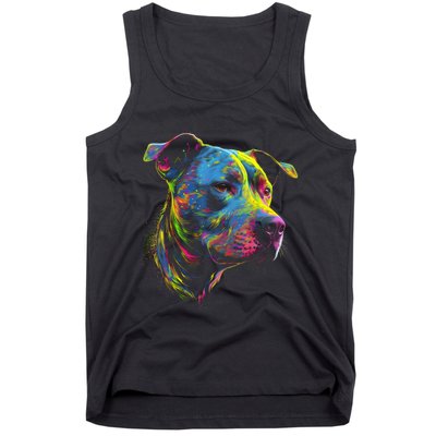 Pit Bull Mom Dog Lover Colorful Artistic Pitbull Owner Women Tank Top