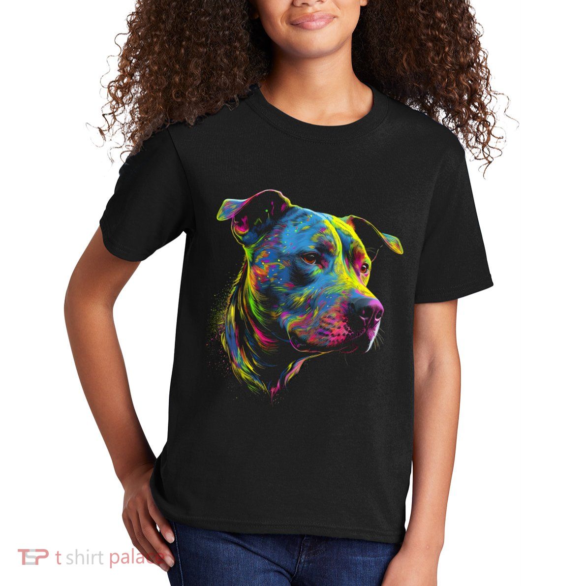 Pit Bull Mom Dog Lover Colorful Artistic Pitbull Owner Women Kids T-Shirt