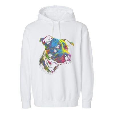 Pit Bull Mom Dog Lover Colorful Artistic Pitbull Owner Women Garment-Dyed Fleece Hoodie