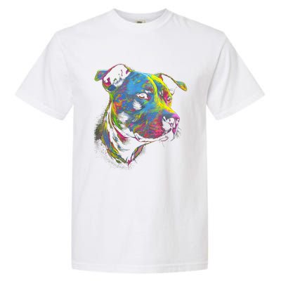 Pit Bull Mom Dog Lover Colorful Artistic Pitbull Owner Women Garment-Dyed Heavyweight T-Shirt