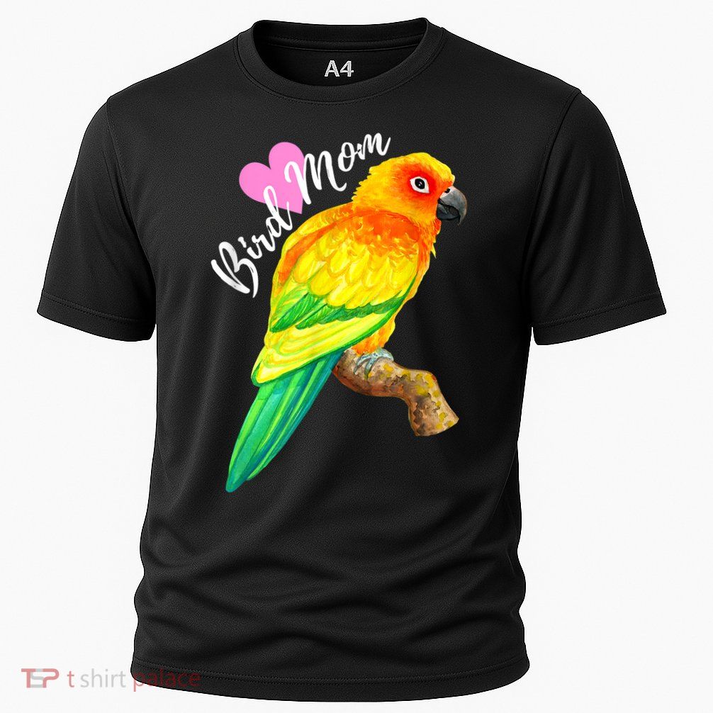 Parrot Bird Mom Sun Conure Watercolor Cooling Performance Crew T-Shirt