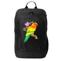 Parrot Bird Mom Sun Conure Watercolor City Backpack