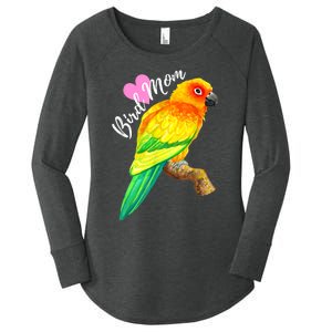 Parrot Bird Mom Sun Conure Watercolor Women's Perfect Tri Tunic Long Sleeve Shirt